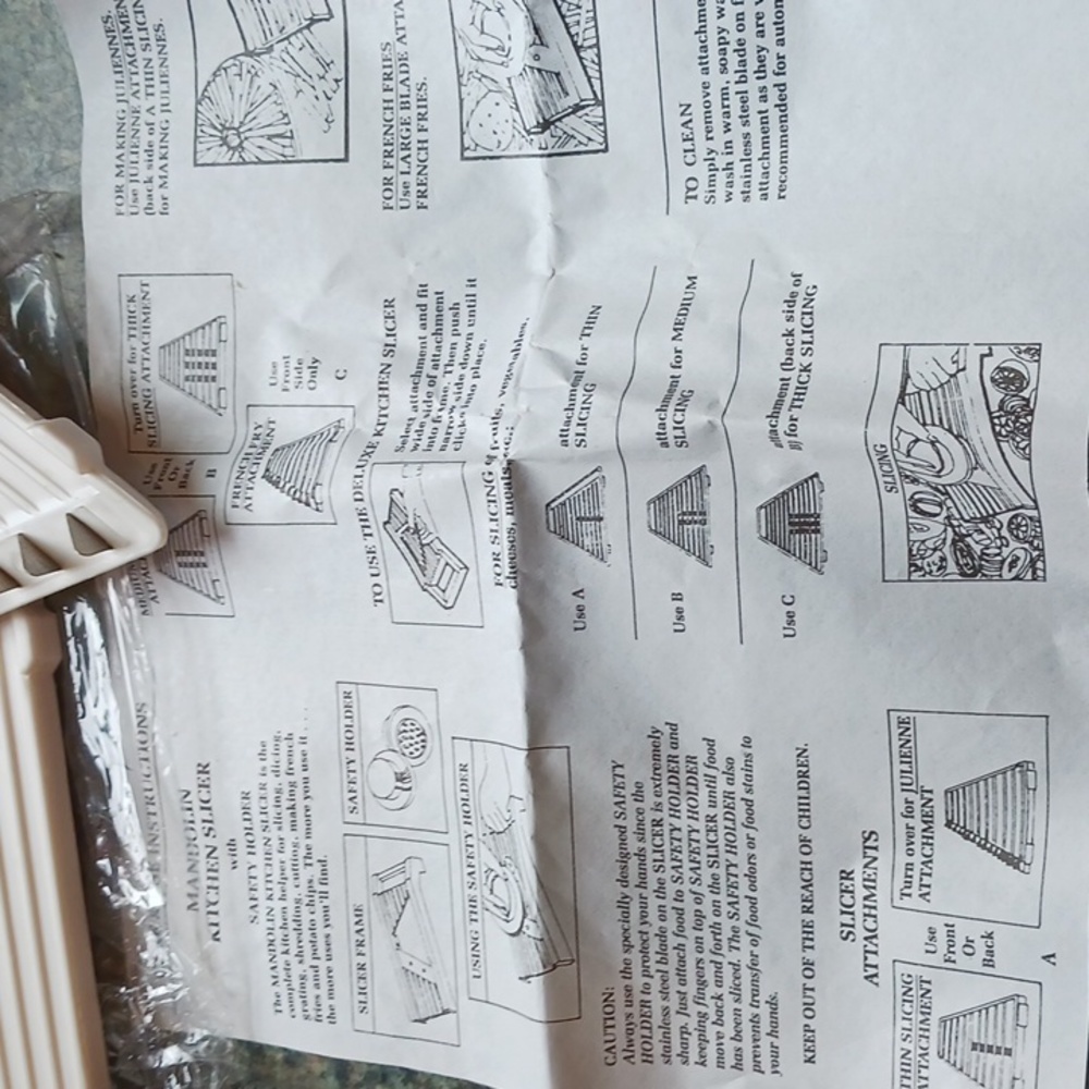Kitchen  Mandolin Kitchen Slicer 5 PC. & Instructions. - Picture 7 of 8